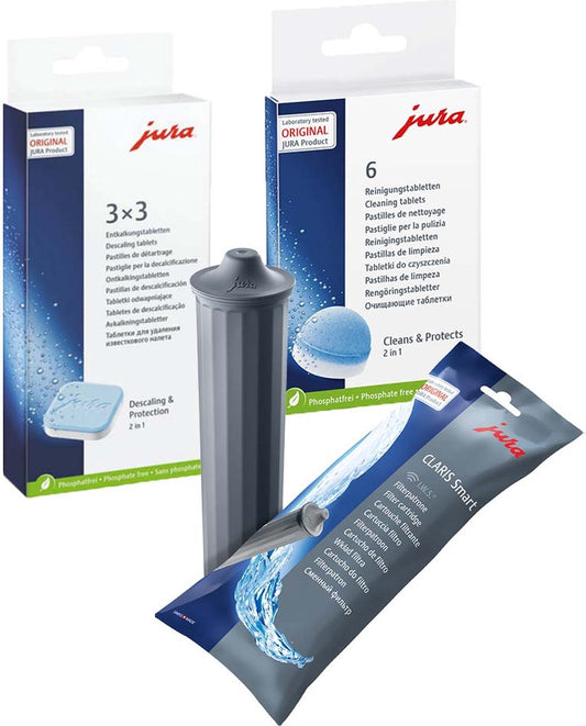 JURA Onderhoudbundel: Waterfilter + Ontkalkingstabletten + Reinigingstabletten