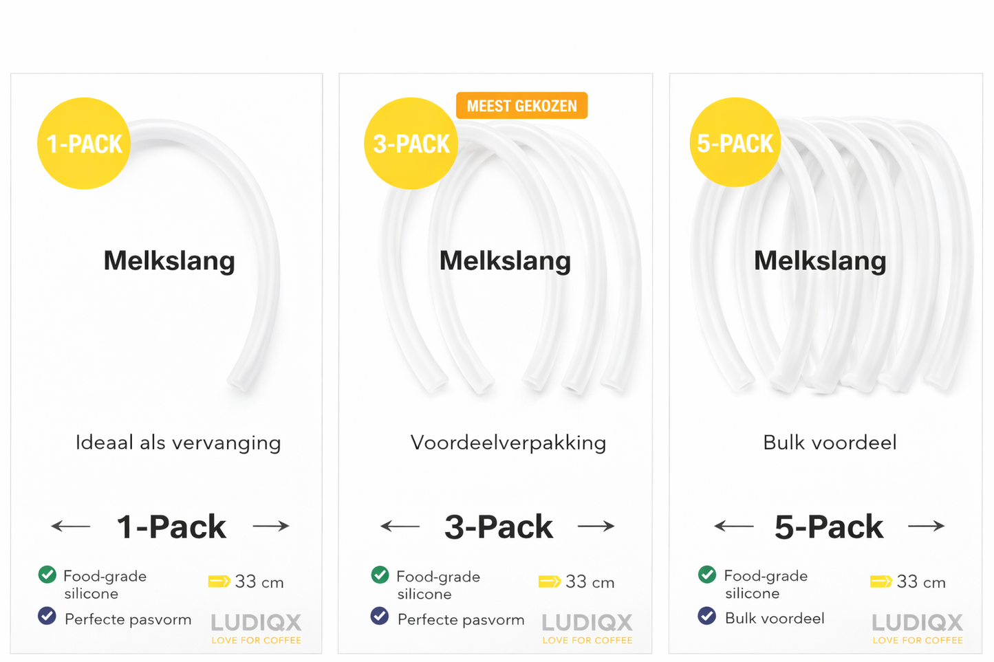 Melkslang 33 cm voor JURA, Nivona, Philips, Bosch & Melitta – Siliconen Cappuccino Slang – Universeel