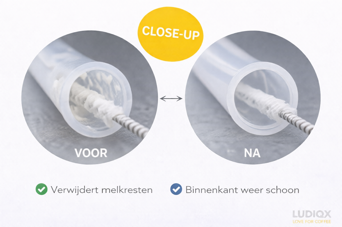 Reinigingsborstels voor koffie-uitloop en melkslang - koffiemachine en espressomachine